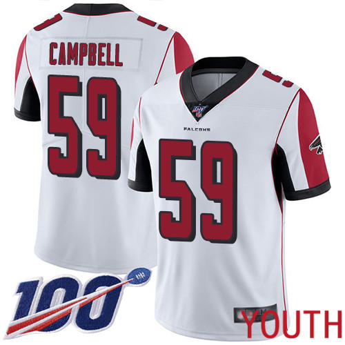 Atlanta Falcons Limited White Youth De Vondre Campbell Road Jersey NFL Football 59 100th Season Vapor Untouchable